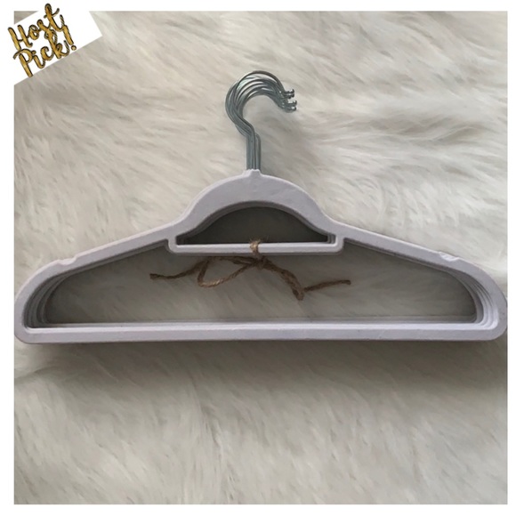 White Velvet Hangers Set of 20-Slimline